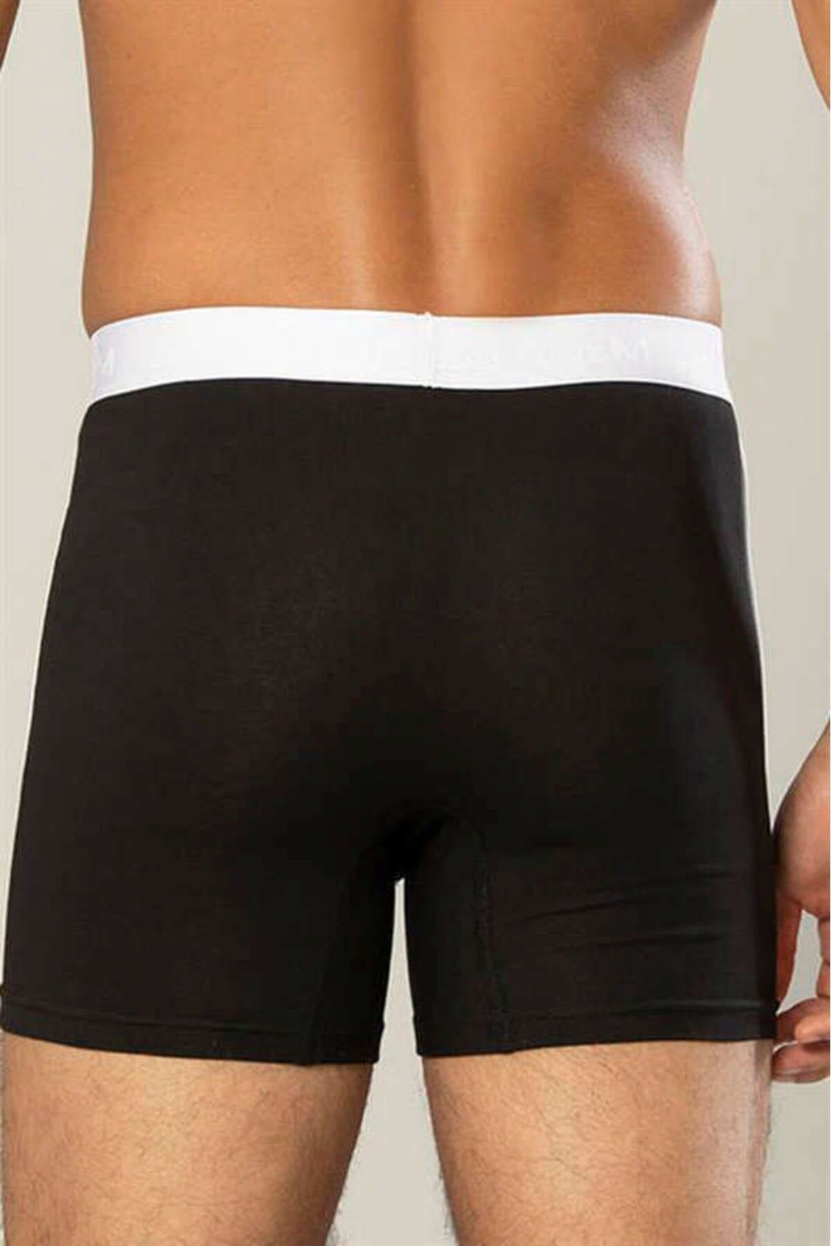 Pamuk Elastan Uzun Boxer Erdem 1417 - Siyah