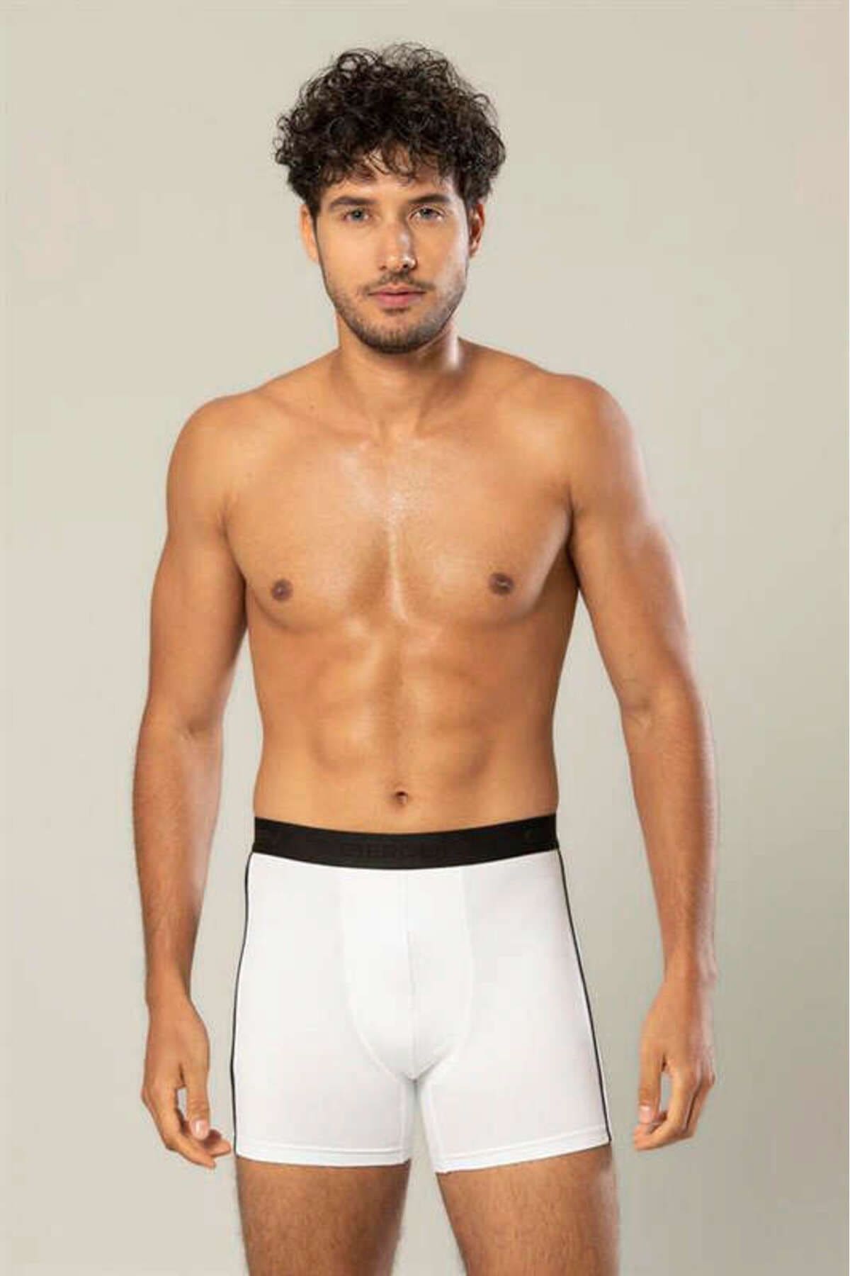 Pamuk Elastan Uzun Boxer Erdem 1417 - Beyaz