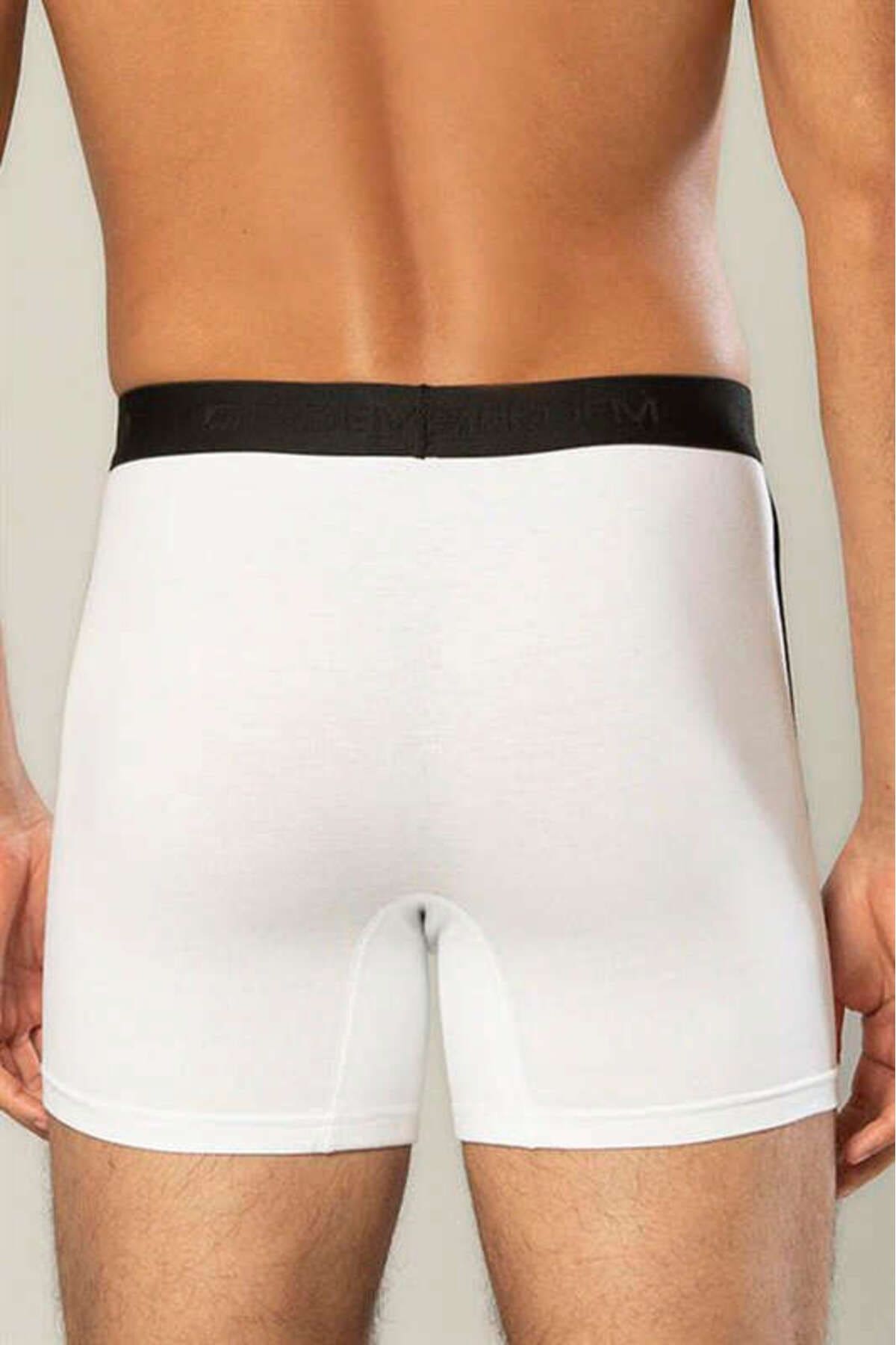 Pamuk Elastan Uzun Boxer Erdem 1417 - Beyaz