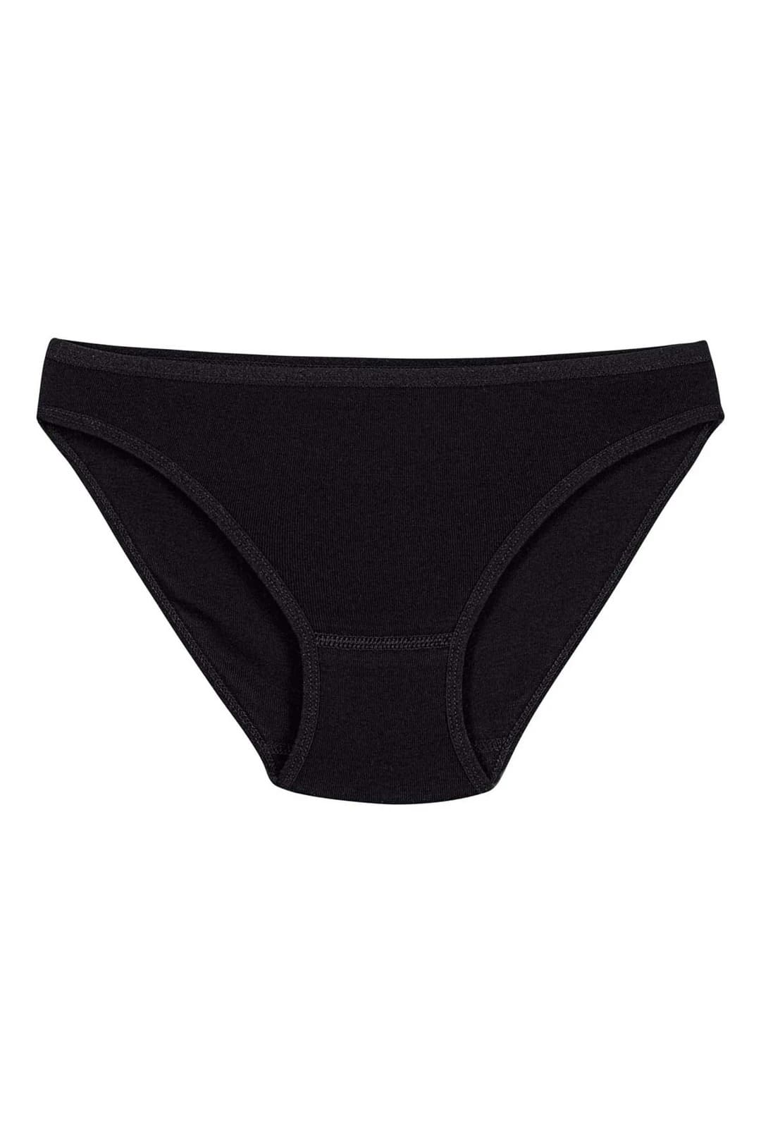 Yüksek Bel Pamuklu Bikini Külot 6'lı Paket Yıldız 2123 - Siyah