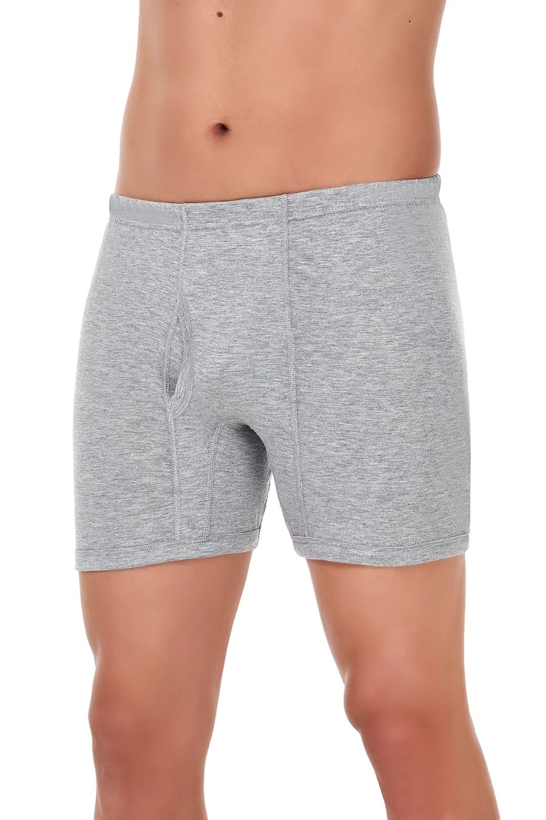 Pamuk Süprem Uzun Paçalı Erkek Boxer Yıldız 141 - Gri