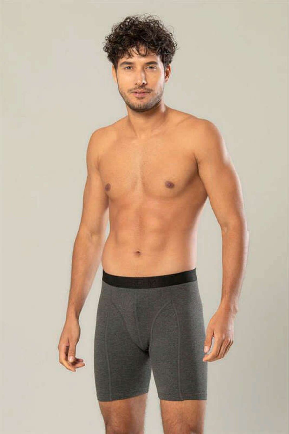 Pamuklu Uzun Boxer Esnek Bel Erdem 1416 - Antrasit