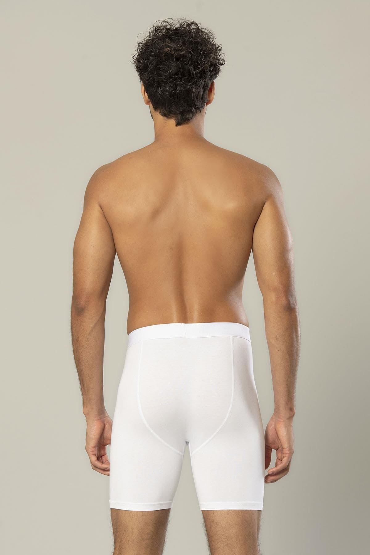 Pamuklu Uzun Boxer Esnek Bel Erdem 1416 - Beyaz