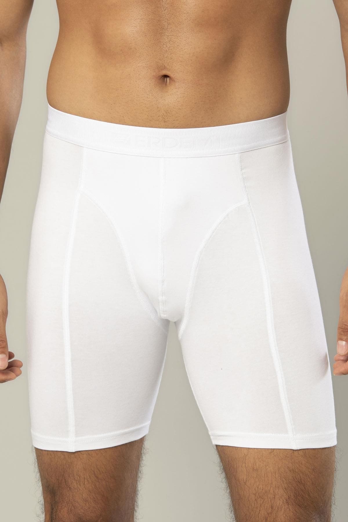 Pamuklu Uzun Boxer Esnek Bel Erdem 1416 - Beyaz