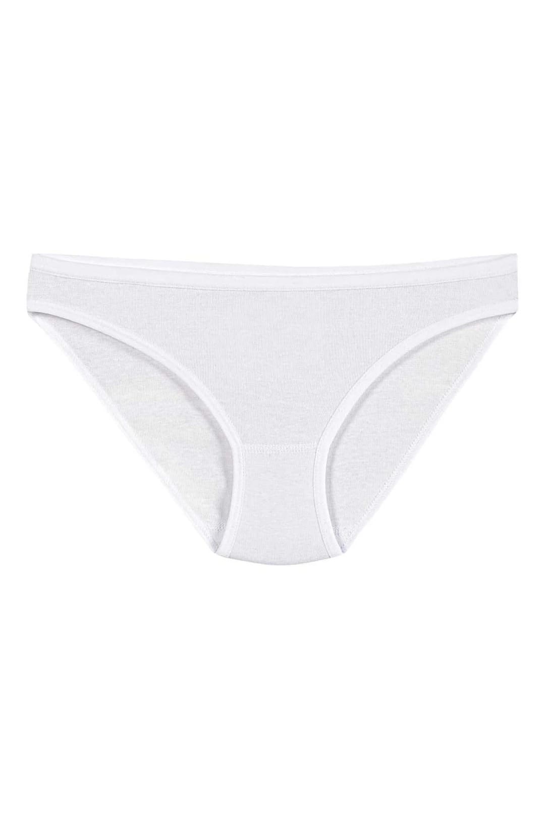 Yüksek Bel Pamuklu Bikini Külot 6'lı Paket Yıldız 2122 - Beyaz