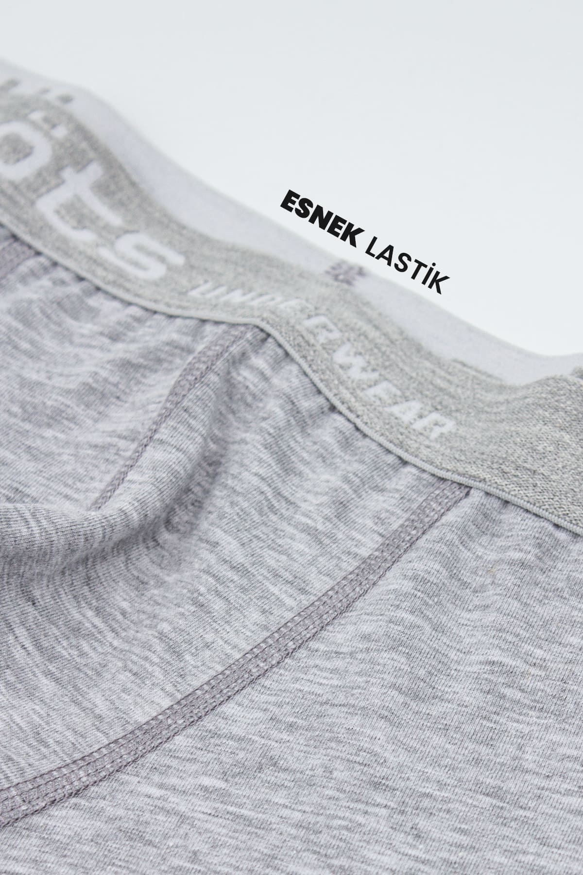 Pamuklu Uzun Paçalı Boxer Esnek Bel Öts 2645 - Gri