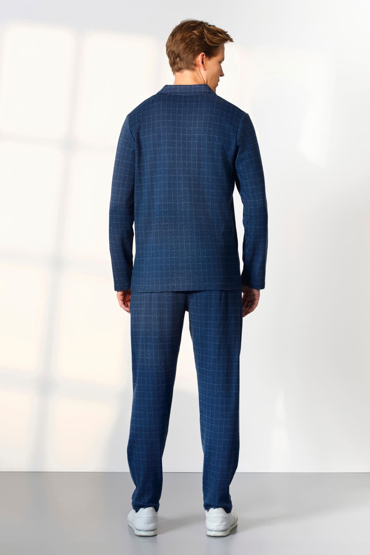 Pamuklu Kareli Mavi Pijama Takımı Doreanse 25K4543 - Mavi