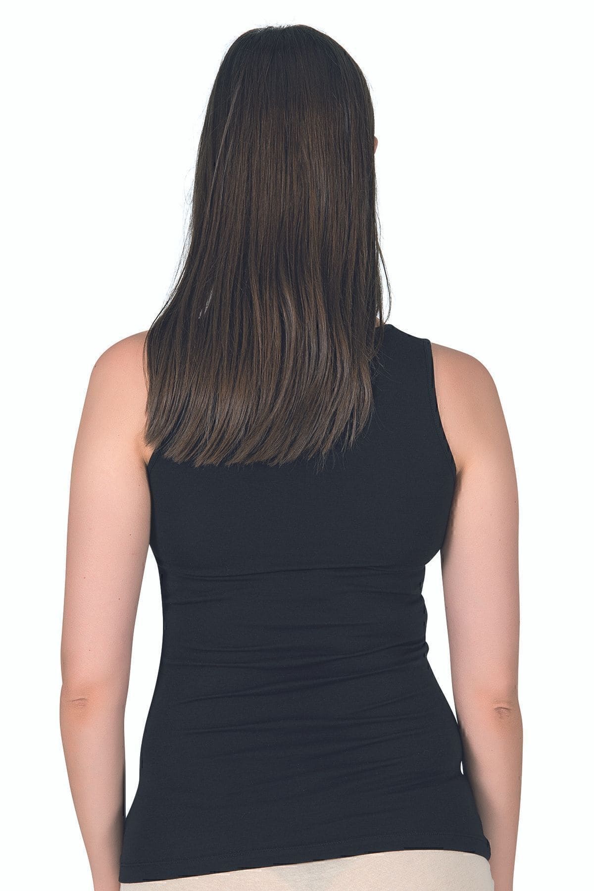 Pamuklu Dantelli Robalı Kadın Atlet Özkan 24185 - Siyah