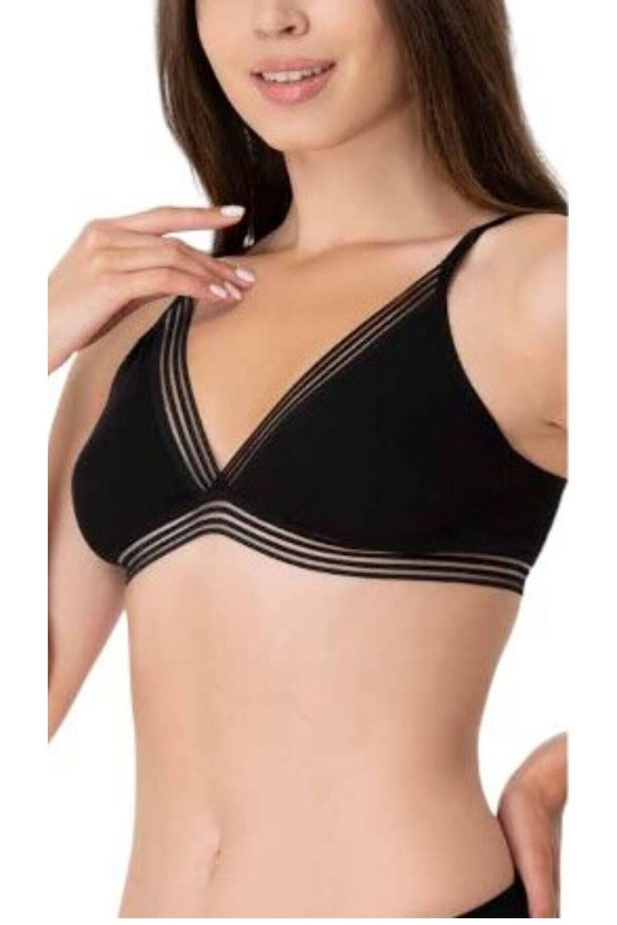 Dantel Detaylı Pedsiz Sütyen İmer 2238 - Siyah