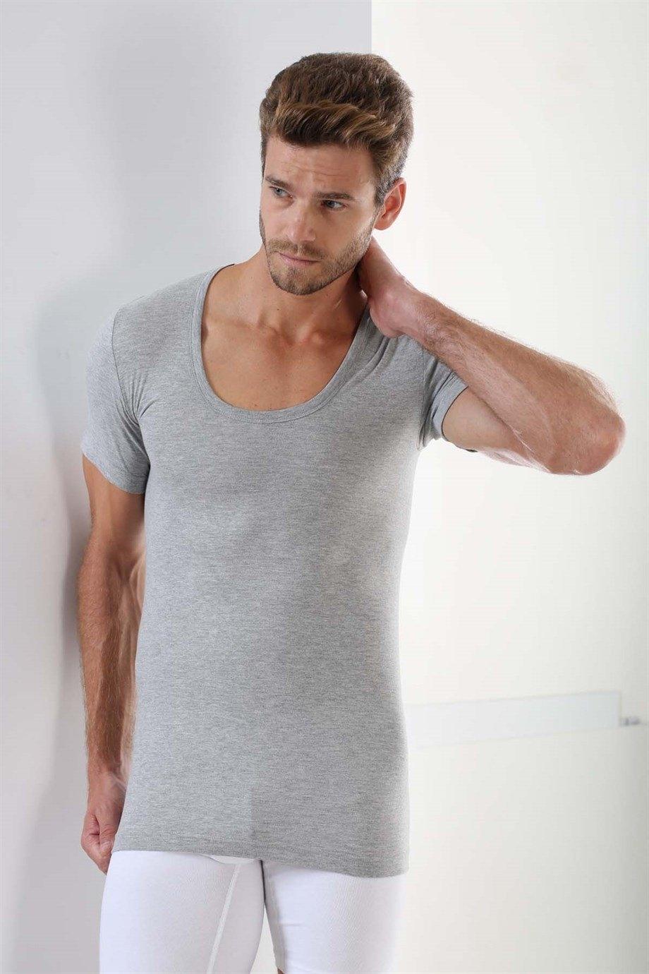 Pamuklu Ribana Askılı Erkek Atlet Arma Yıldız 1002 - Gri