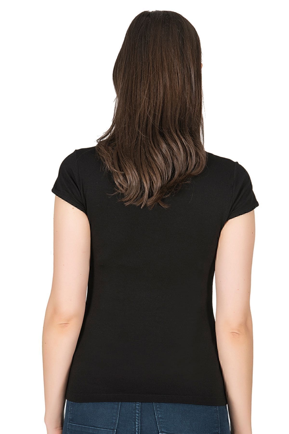 Yüksek Pamuklu Rahat Kısa Kollu T-shirt Özkan 7123 - Siyah