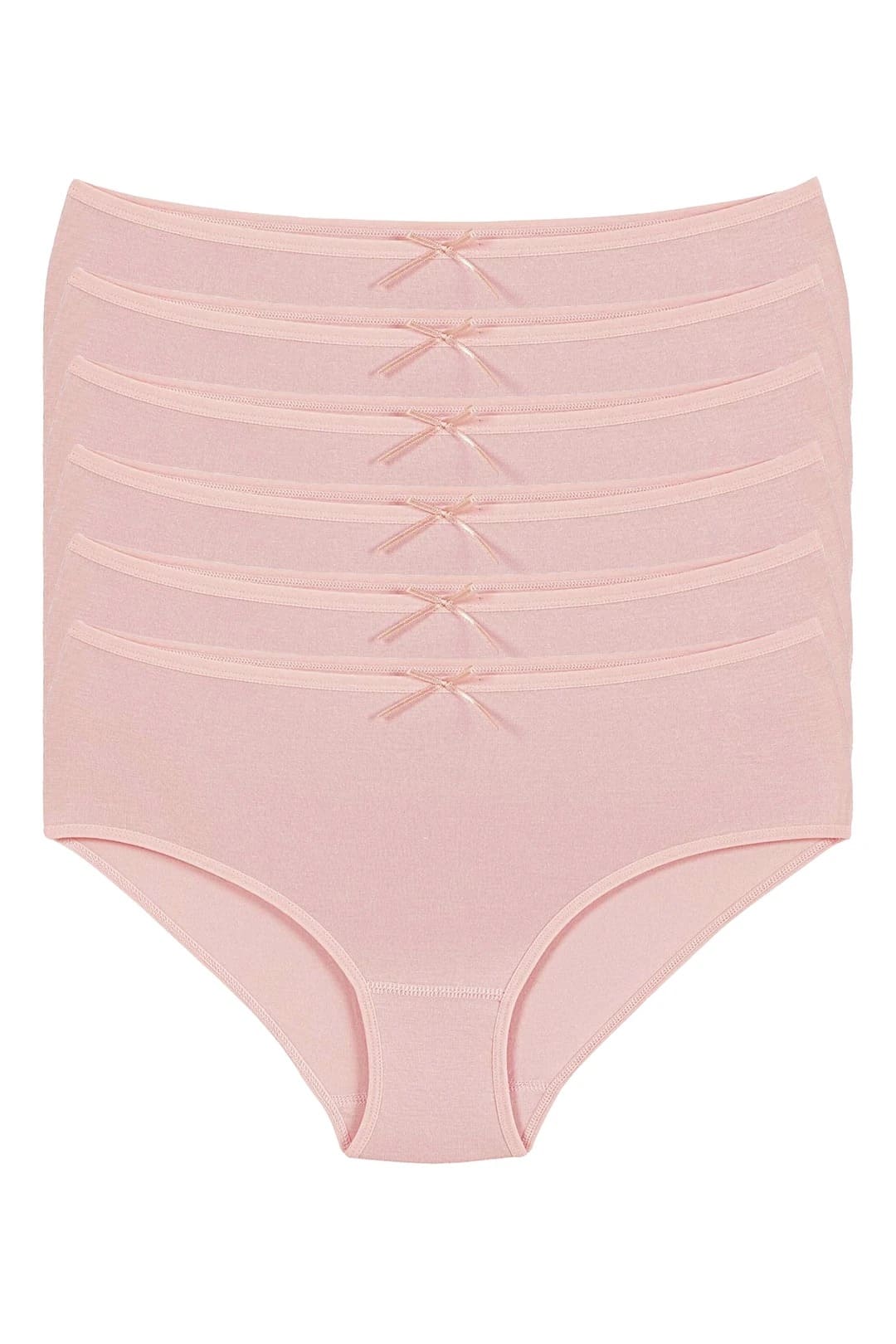 Bambu Yüksek Bel Kadın Bato Külot 6'lı Paket Yıldız 3924 - Pudra