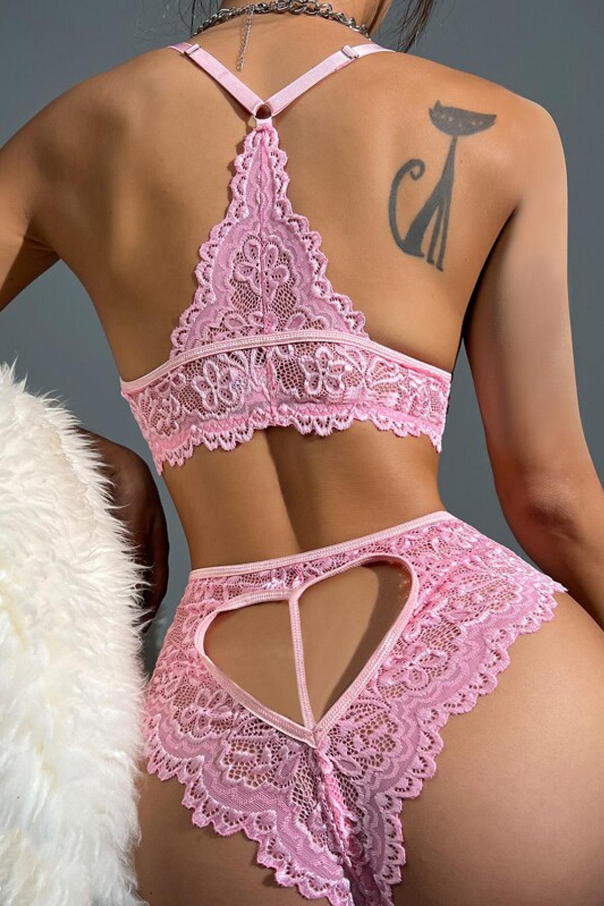Pudra Dantel Detaylı Bralet Sütyen Takımı For Dreams 8455 - Pudra
