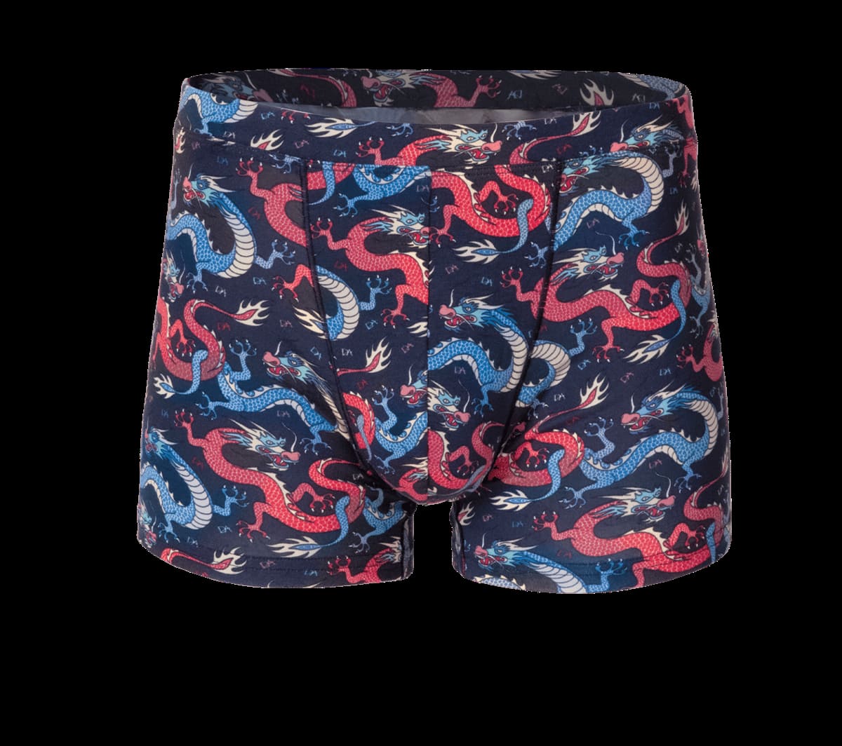 Pamuklu Esnek Bel Lastiği Renkli Ejderha Desenli Boxer Doreanse 1857 - Lacivert