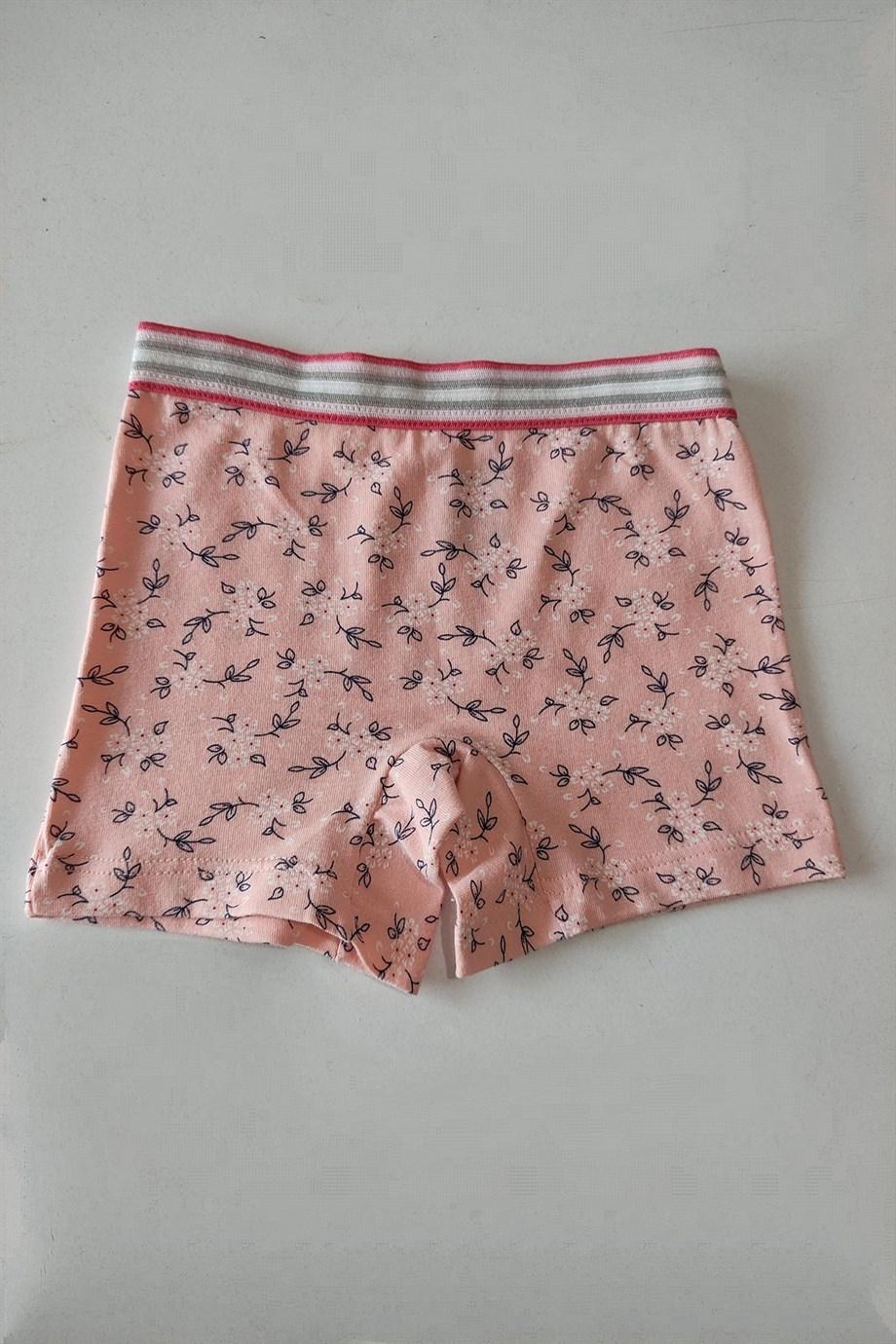 Pamuklu Desenli Kız Çocuk Boxer 3lü Paket Arma Yıldız 7555 - Asorti