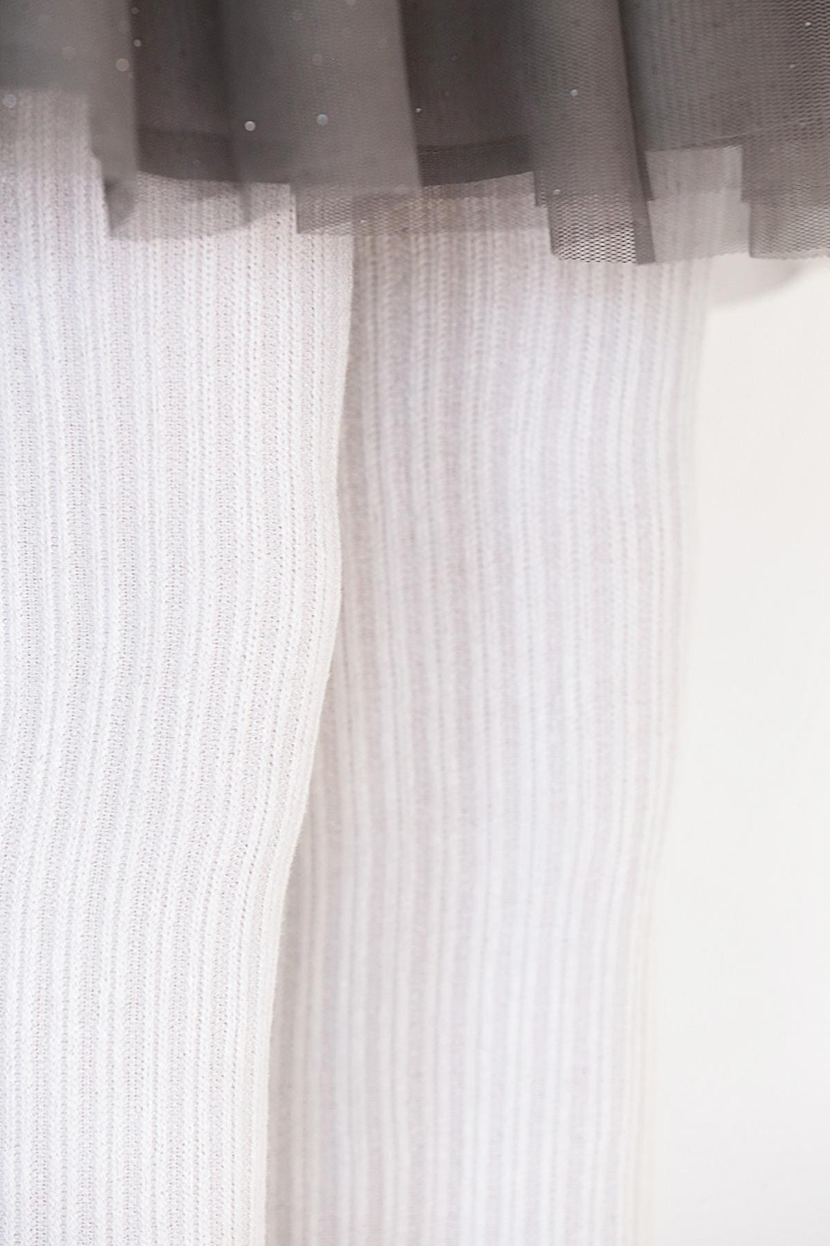 Rib Viskon Kaydırmaz Taban Çocuk Külotlu Çorap Daymod 2112027 - Beyaz