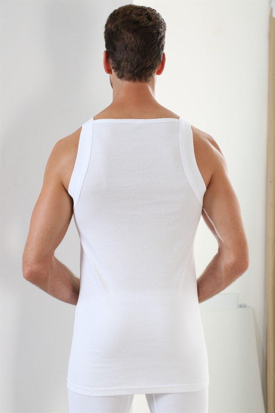 Pamuk Ribana Geniş Biyeli Atlet Erkek Arma Yıldız 1135 - Beyaz