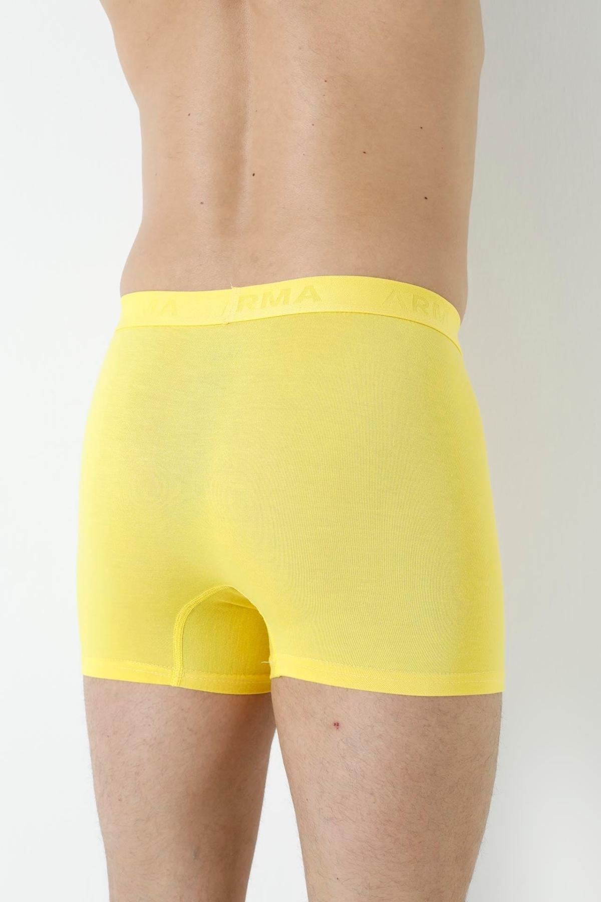 Pamuklu Sarı Erkek Bambu Boxer 3'lü Paket Arma Yıldız 1172 - Sarı