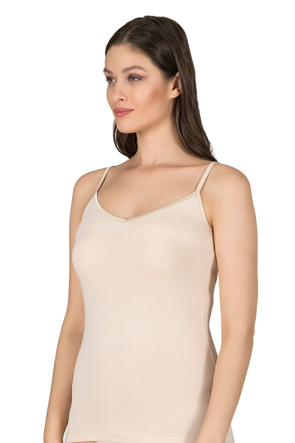 Pamuklu Modal İnce Askılı Kadın Atlet Özkan 20586 - Ten