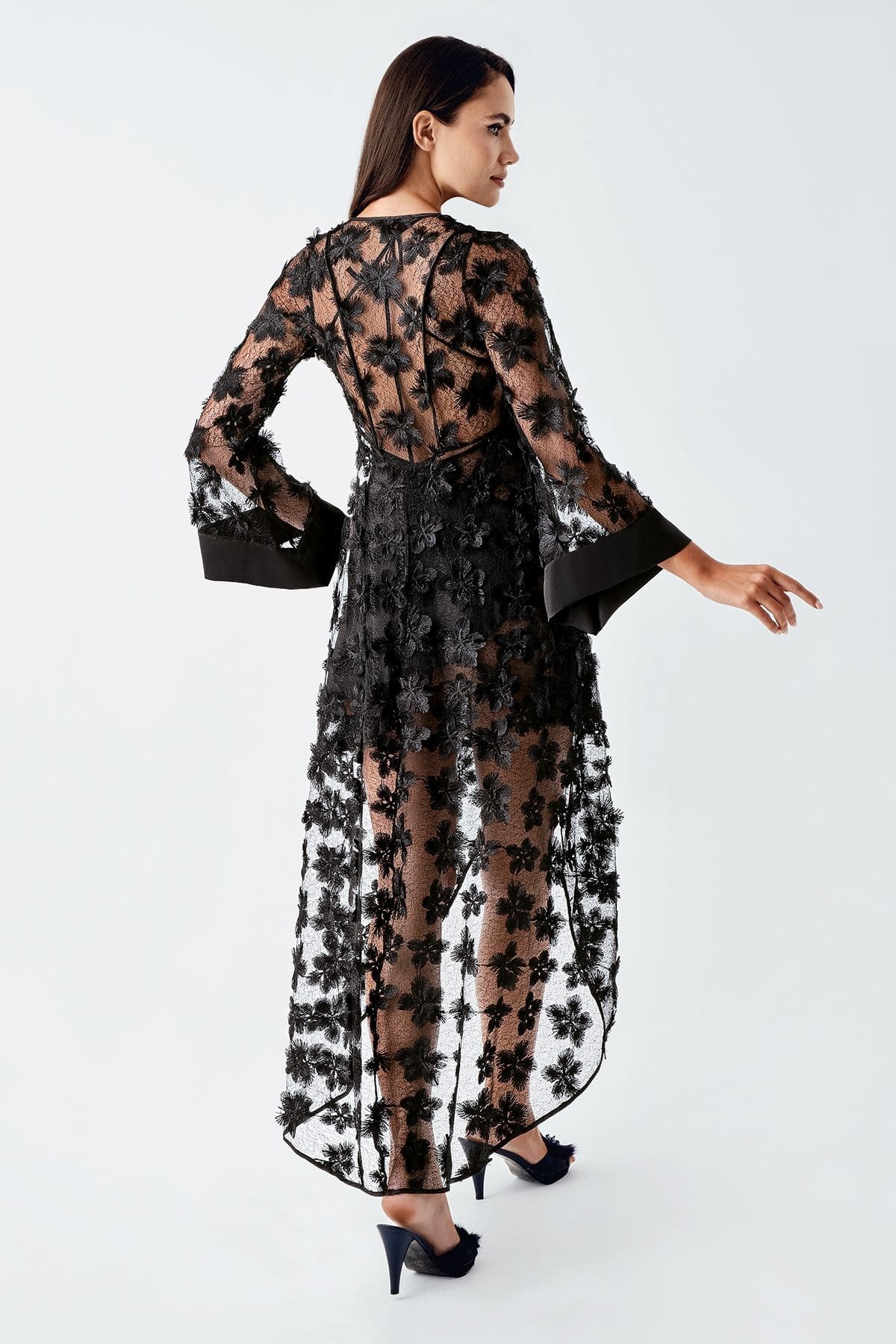 Saten Siyah 2'li Gecelik Sabahlık Takımı İmaj 2410 - Görsel