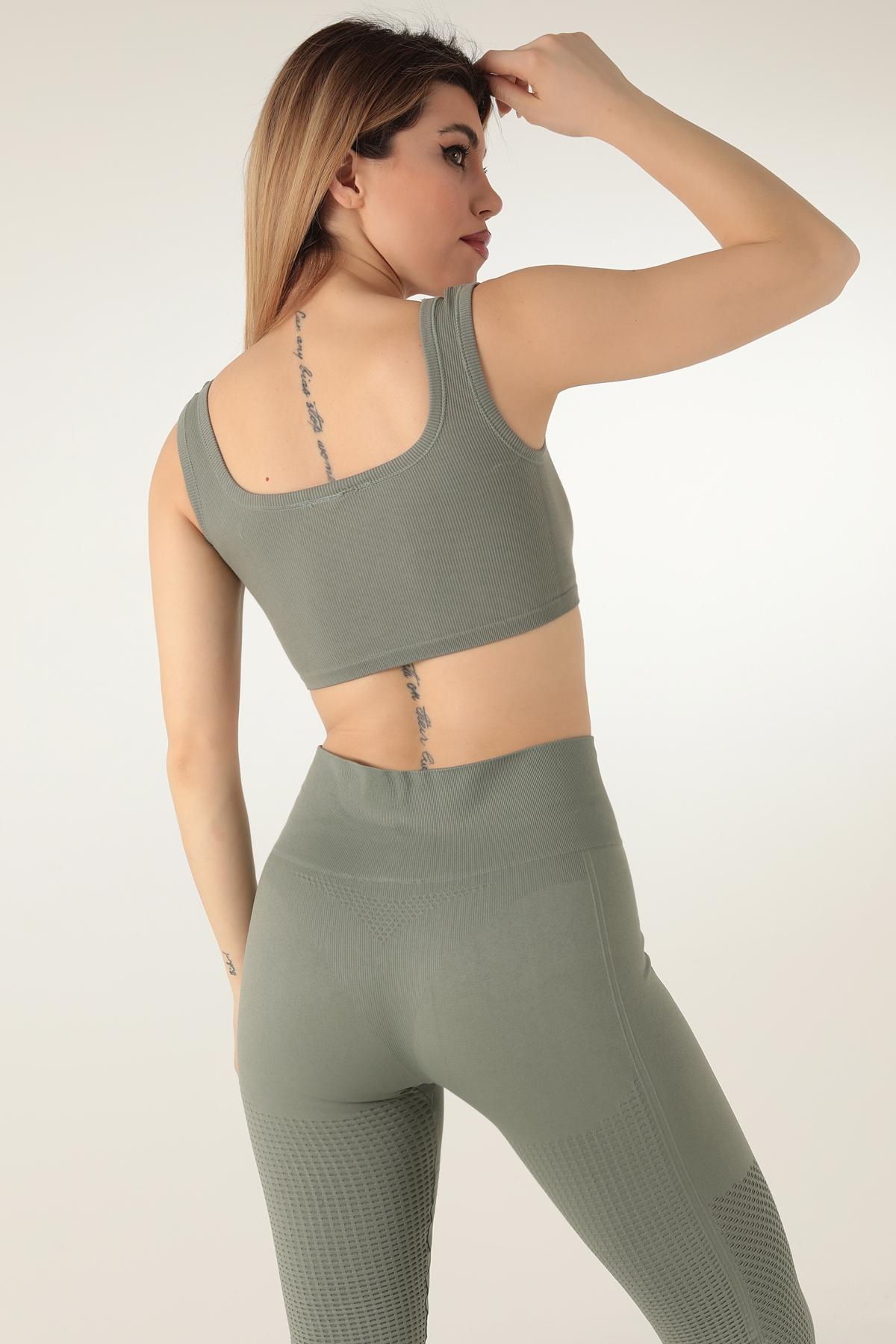 Seamless Fitilli Spor Sütyeni DoReMi 002-000144 - Haki
