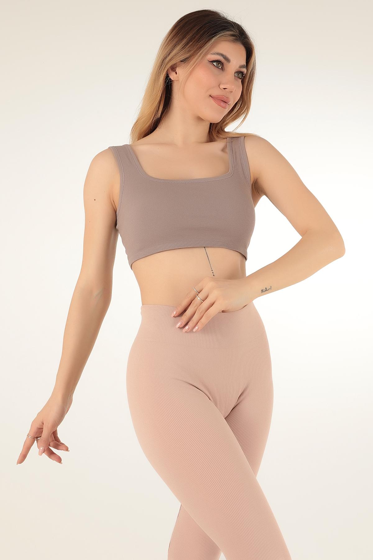 Seamless Fitilli Spor Sütyeni DoReMi 002-000144 - Vizon