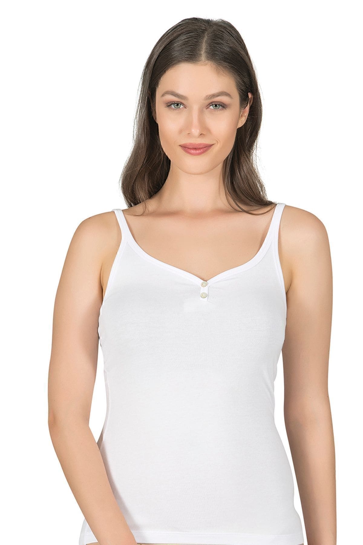 İnce Askılı Pamuklu Modal Kadın Atlet Özkan 22164 - Beyaz