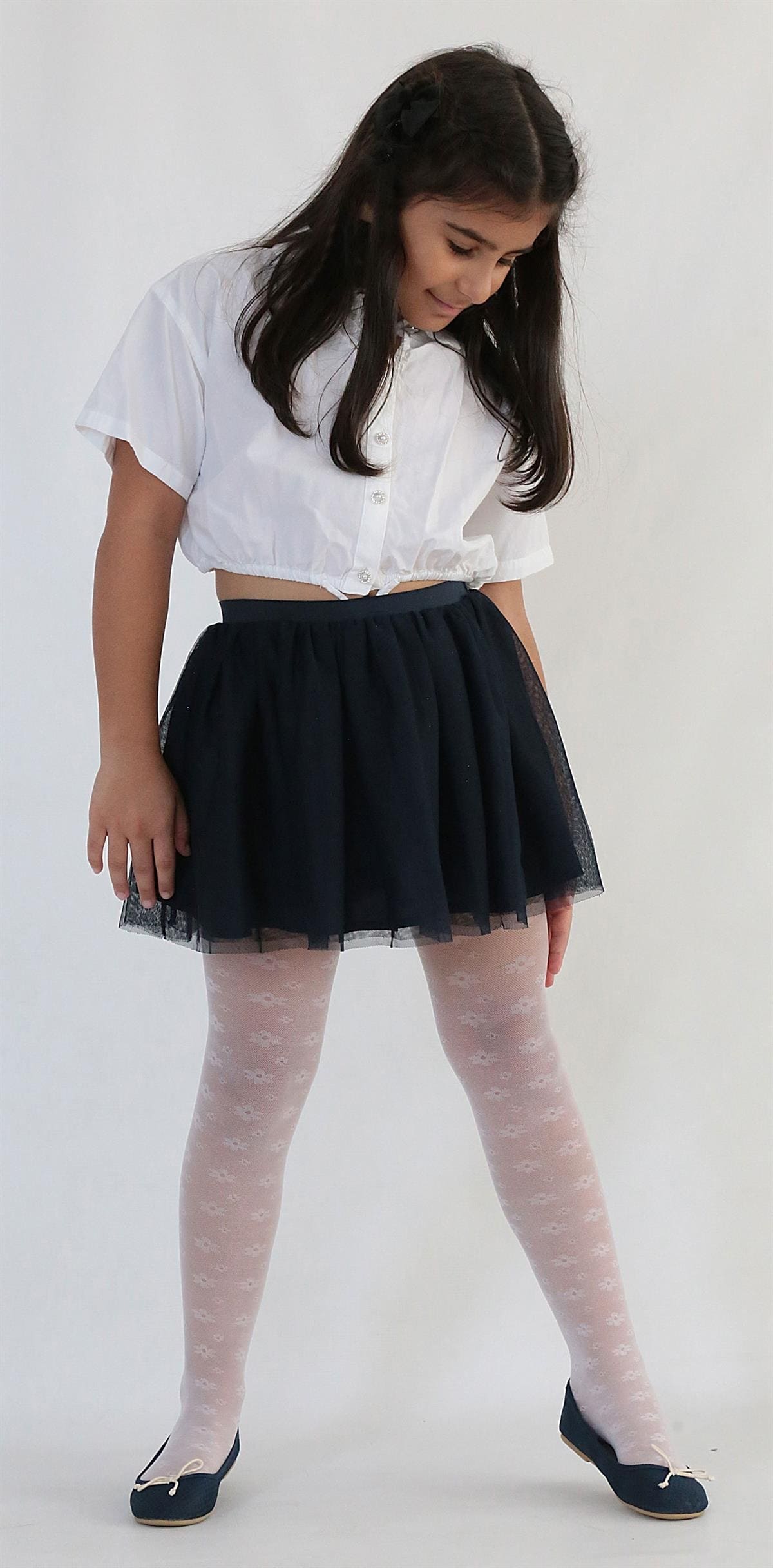 Yüksek Pamuk Oranı Dayanıklı Çocuk Külotlu Çorap Daymod 2121038 - Beyaz