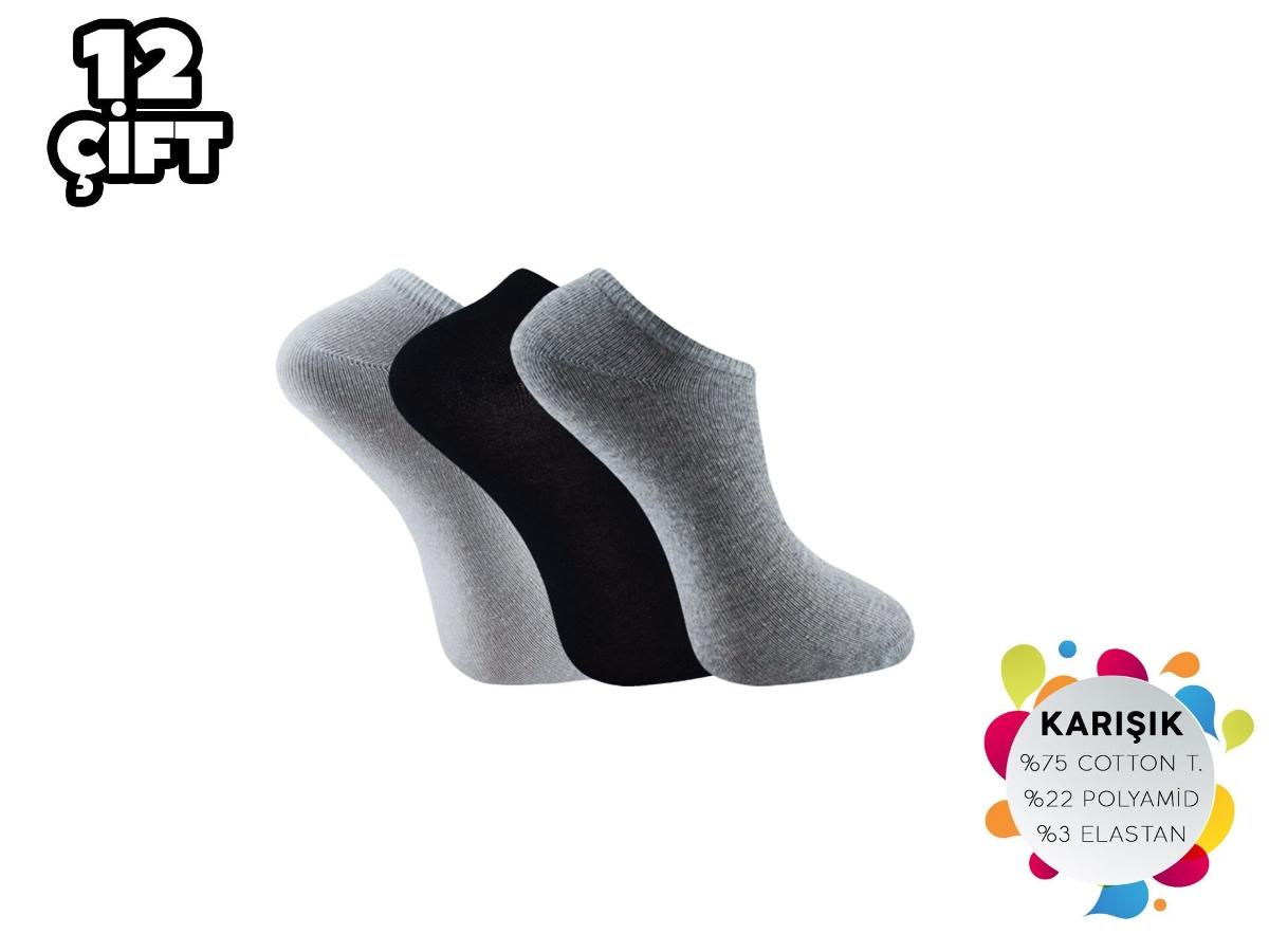 Dikişsiz Bayan Penye Patik Çorap 12'li Düşük Denye Şirin 0645 - Asorti