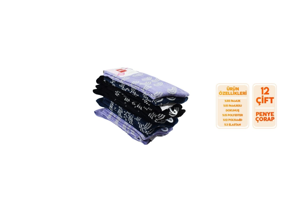 Dikişsiz Esnek Bel Bandı Bayan Çorap Mor Şirin 4000 - Asorti