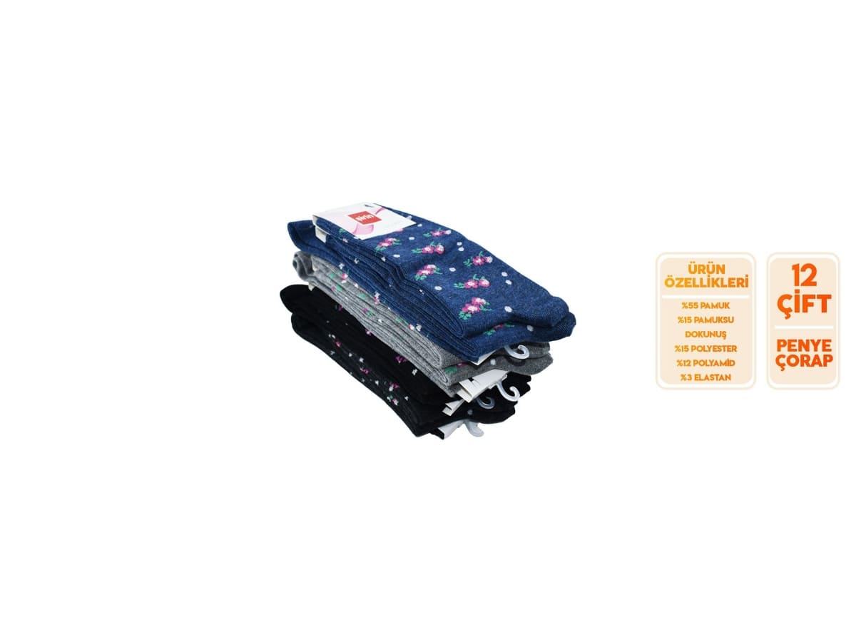 Dikişsiz Esnek Bel Bandı Penye Çorap Şirin 4000 - Asorti