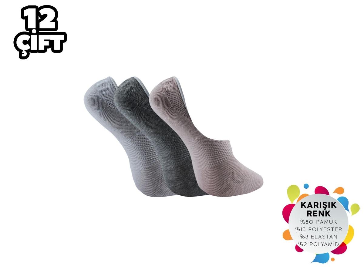 Dikişsiz Silikonlu Pamuk Babet Çorap Şirin 4022 - Asorti