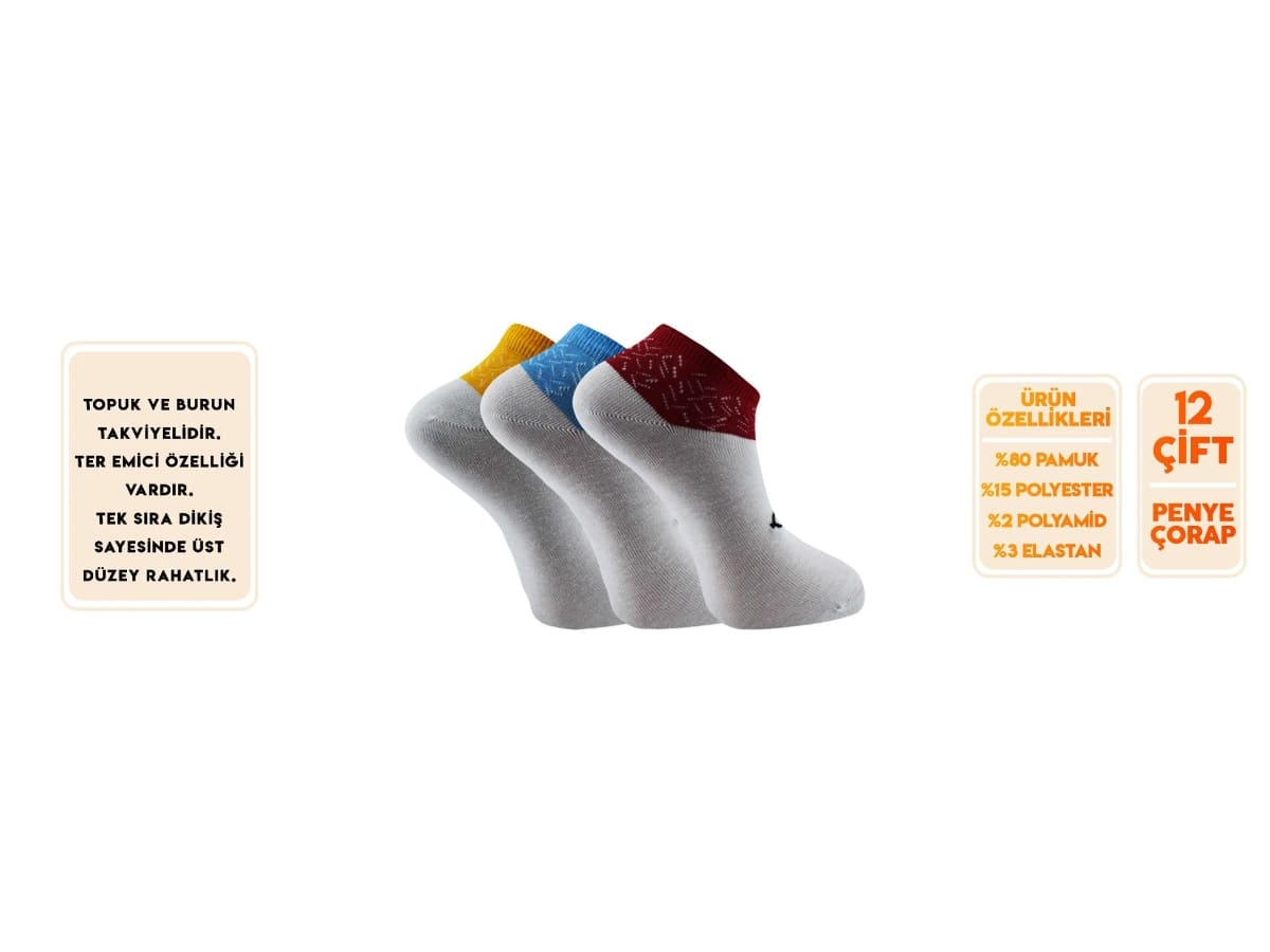 Dikişsiz Mor Kadın Patik Çorap Şirin 4030 - Asorti