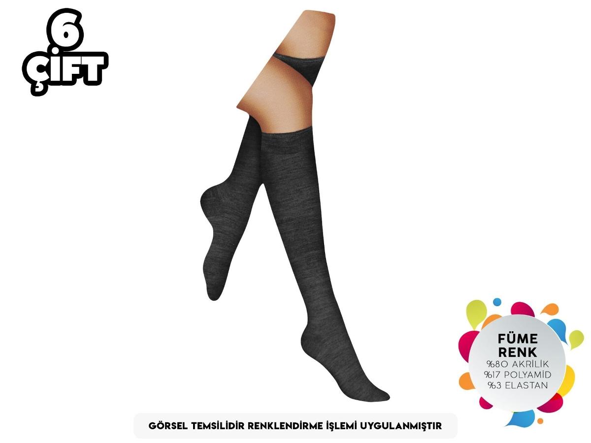 Düşük Denye Kadın Dizaltı Çorap Şirin 5110 - Füme