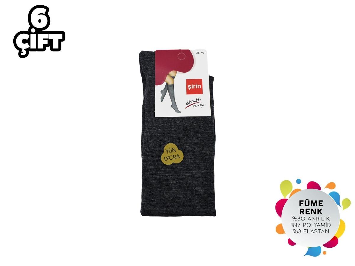 Düşük Denye Kadın Dizaltı Çorap Şirin 5110 - Füme