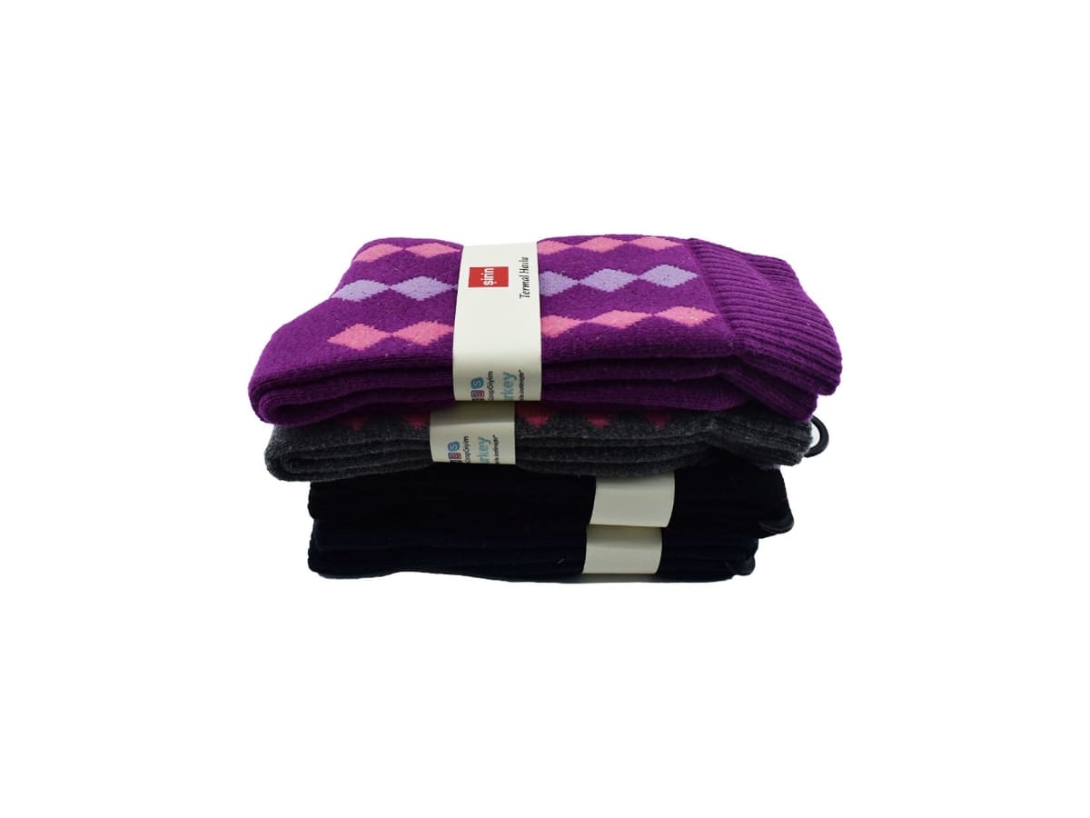 Termal Kadın Havlu Soket Çorap Mor Şirin 5750 - Asorti