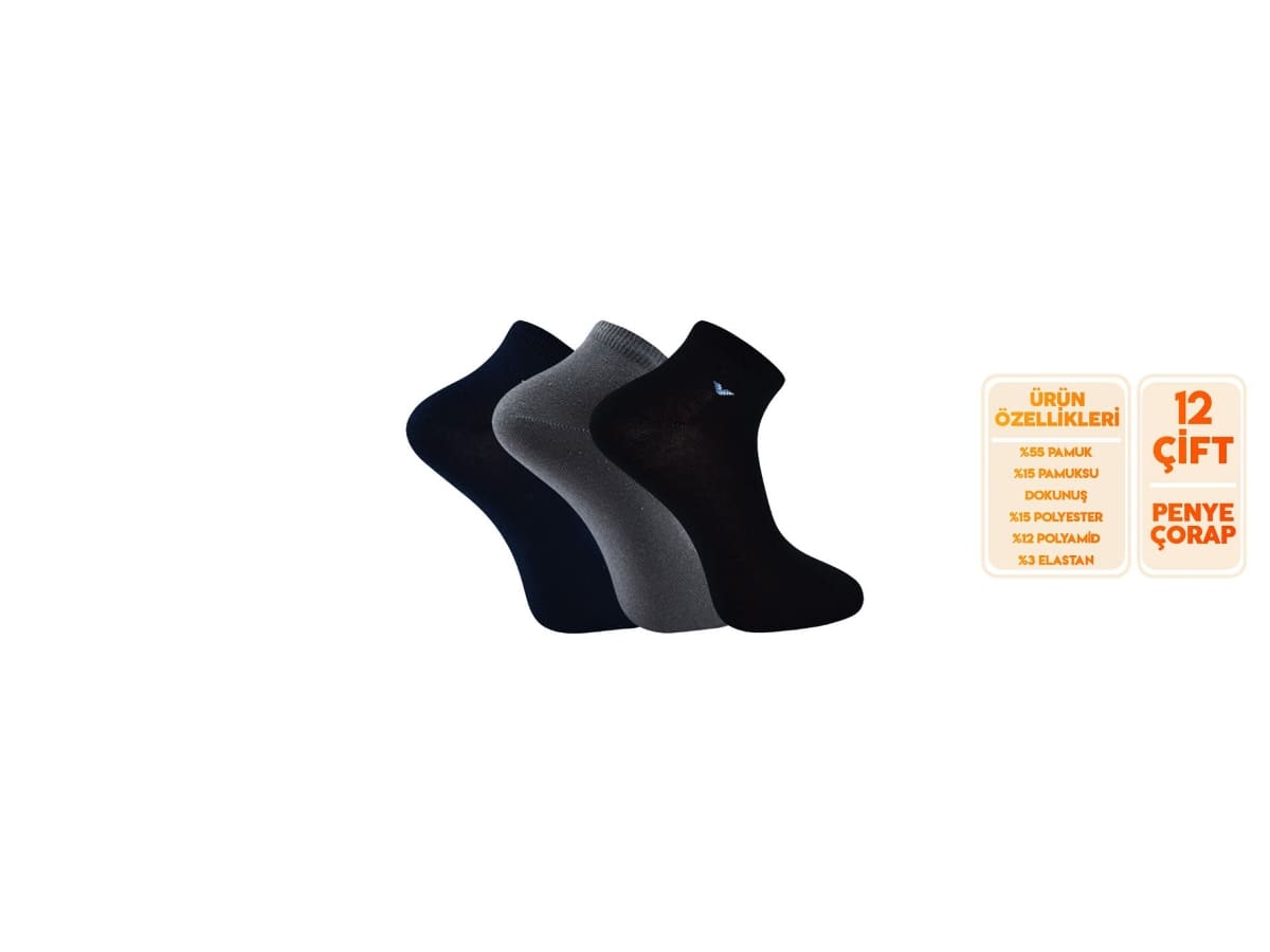 Pamuklu Antibakteriyel Patik Çorap Seti Şirin 7010 - Asorti