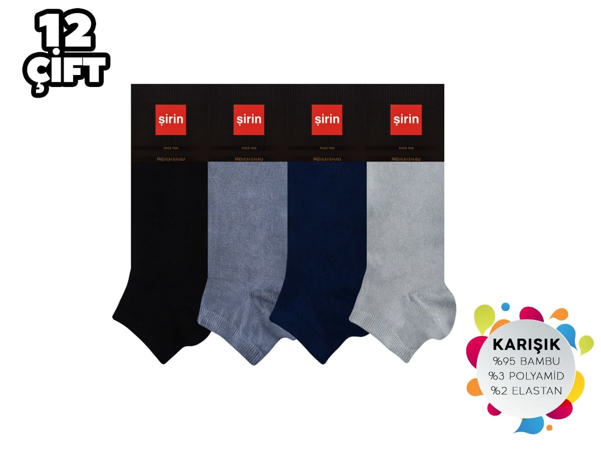 Dikişsiz Antibakteriyel Bambu Patik Çorap Seti Şirin 7035 - Asorti