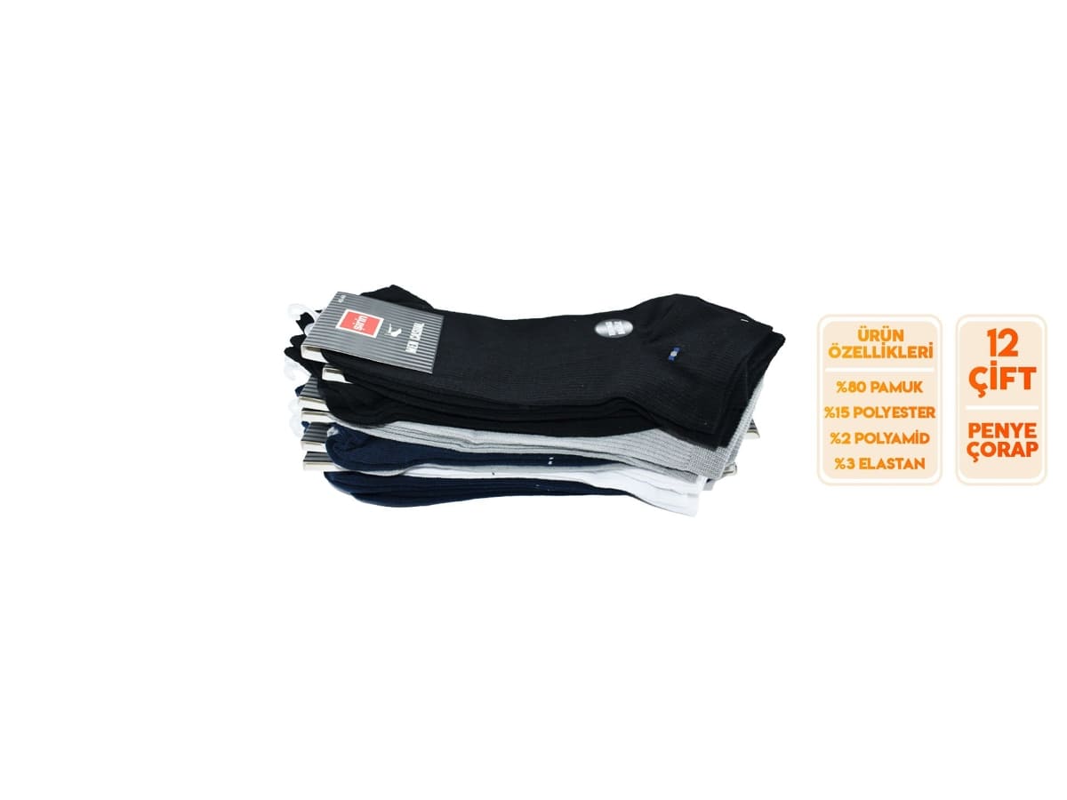 Dikişsiz Pamuklu Ter Emici Erkek Patik Çorap Seti Şirin 7090 - Asorti