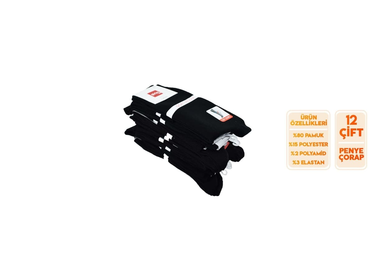 Dört Mevsim Ter Emici Soket Çorap Seti Şirin 7150 - Düz Siyah