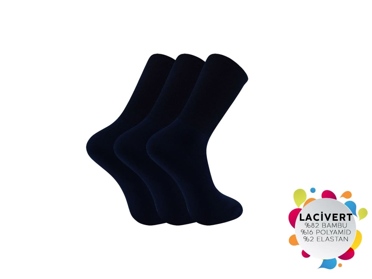 Dikişsiz Terletmeyen Bambu Erkek Çorap Seti Şirin 8100 - Lacivert