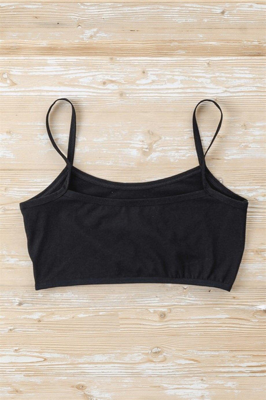 Pamuklu Balensiz Alıştırma Sütyeni Arma Yıldız 7545 - Siyah