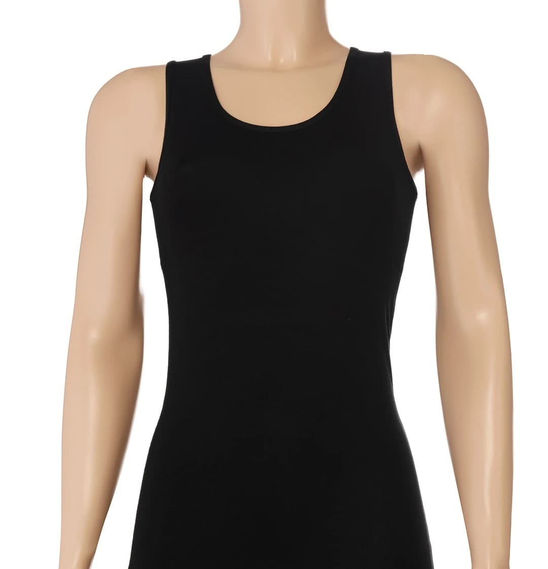 Bambu Kalın Askılı Kadın Atlet Siyah Yıldız 2366 - Siyah