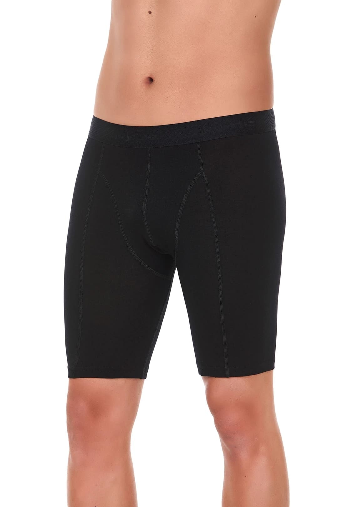 Uzun Modal Pamuklu Erkek Boxer 3'lü Paket Yıldız 161 - Siyah