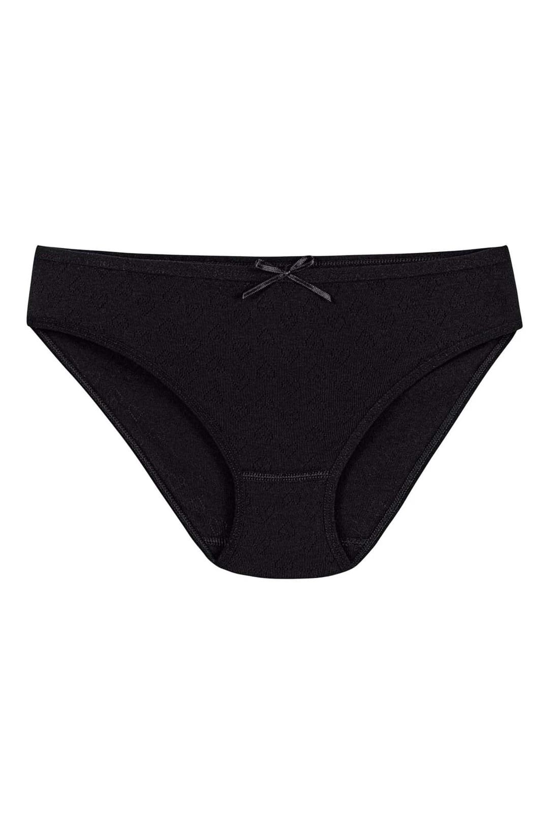 Pamuklu Yüksek Bel Bikini Külot Siyah Yıldız 3578 - Siyah