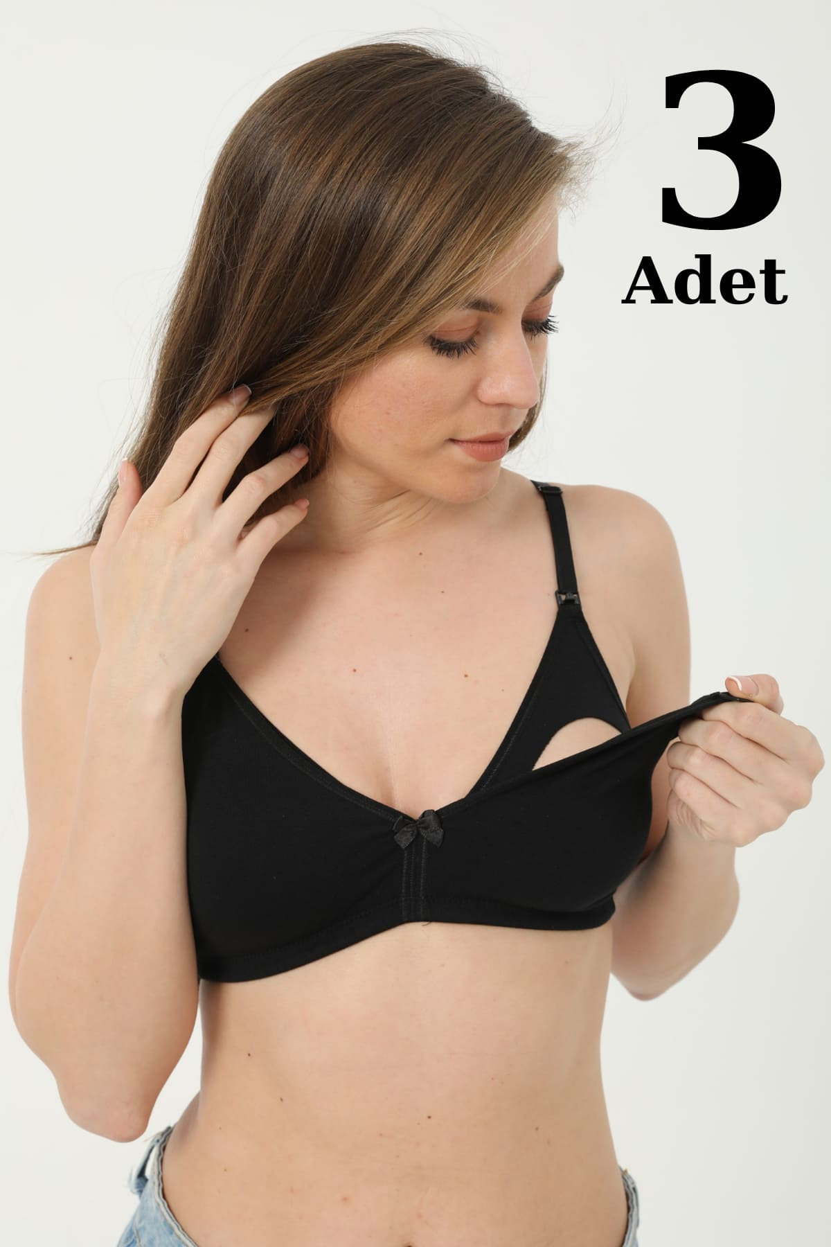 Pamuklu Astar Emzirme Sütyeni Arma Yıldız 3719 - Siyah