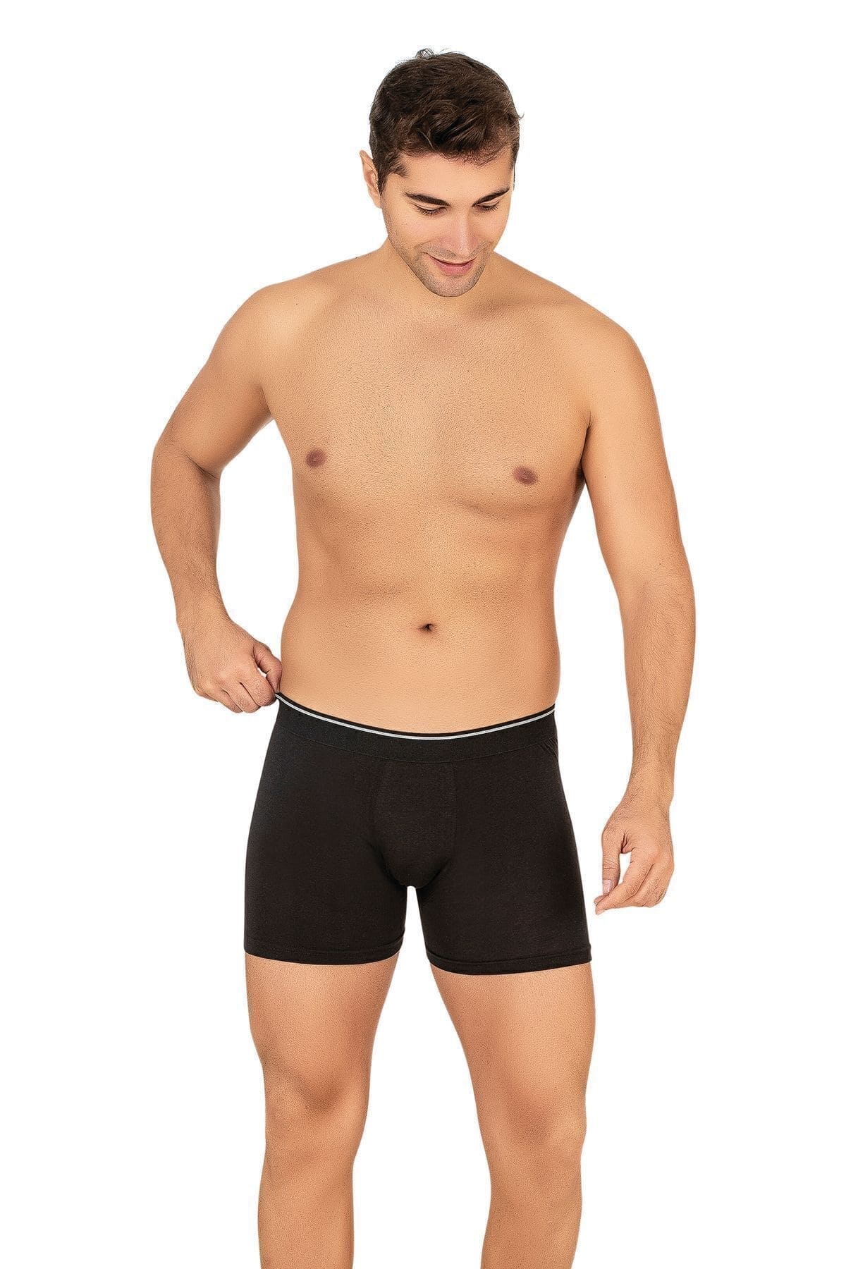 Pamuk Modal Esnek Boxer Şort Özkan 11256 - Siyah