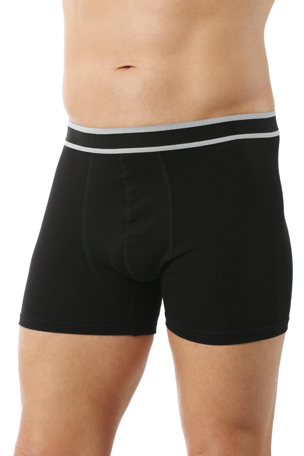 Pamuklu Likralı Esnek Rahat Boxer Şort Özkan 11226 - Siyah