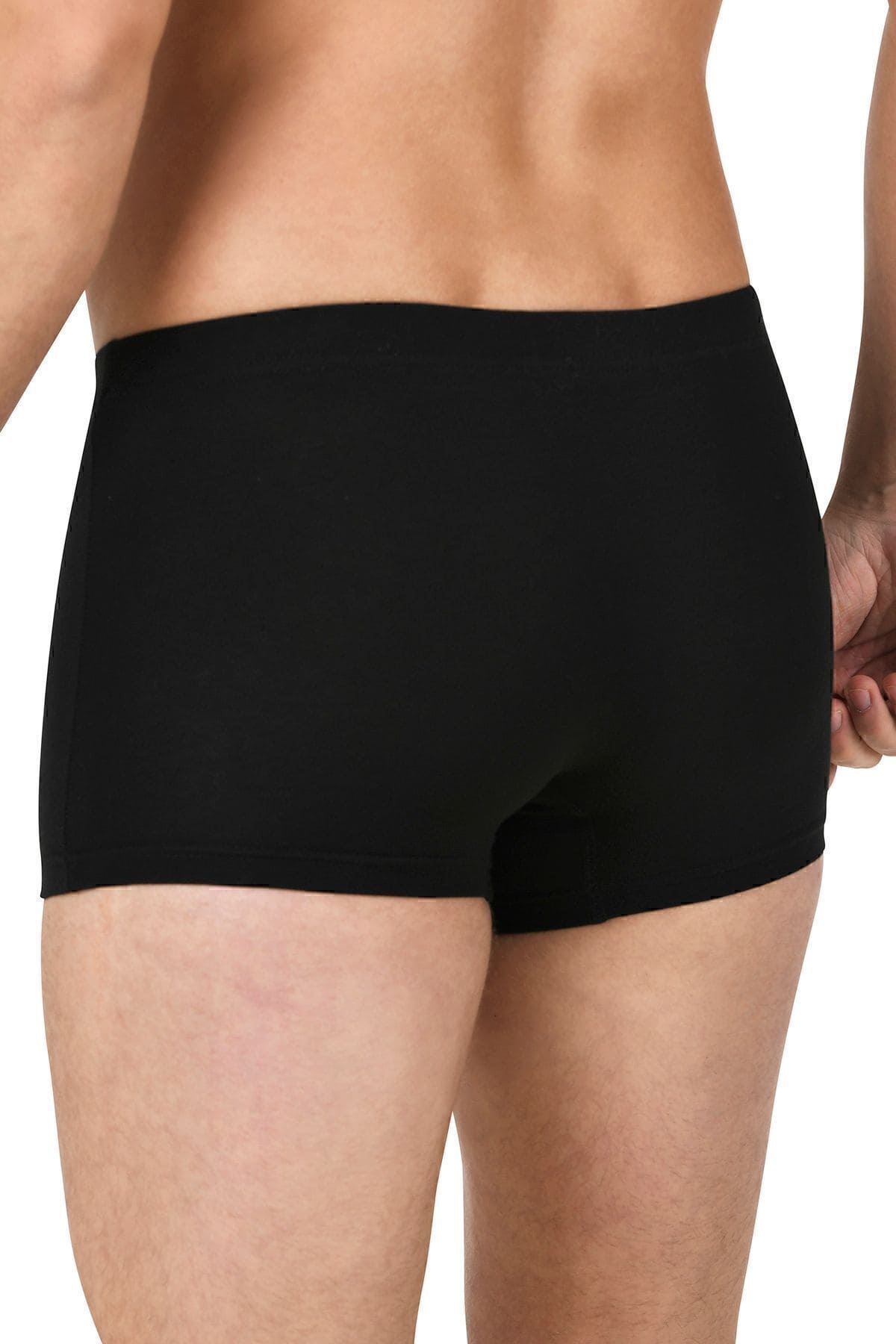 Pamuklu Likralı Esnek Rahat Boxer Şort Özkan 12024 - Siyah