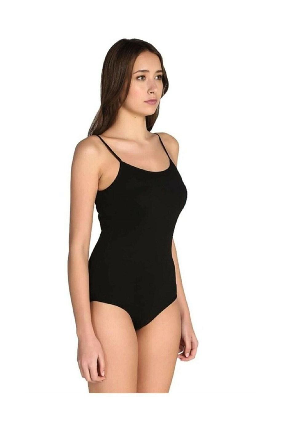 Siyah Likra Çıtçıtlı Body Arma Yıldız 3336 - Siyah